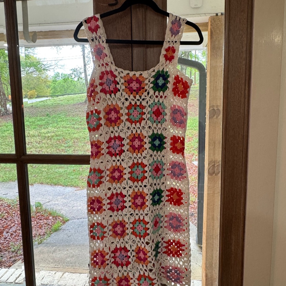 Colorful Crochet Pattern Dress - Picture 3 of 6